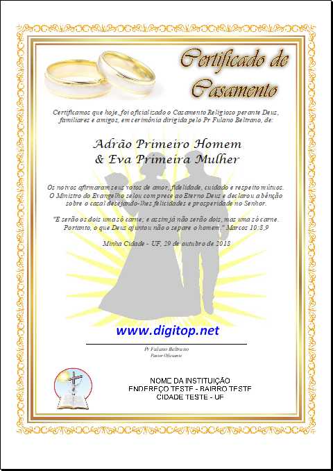 Certificado de Casamento