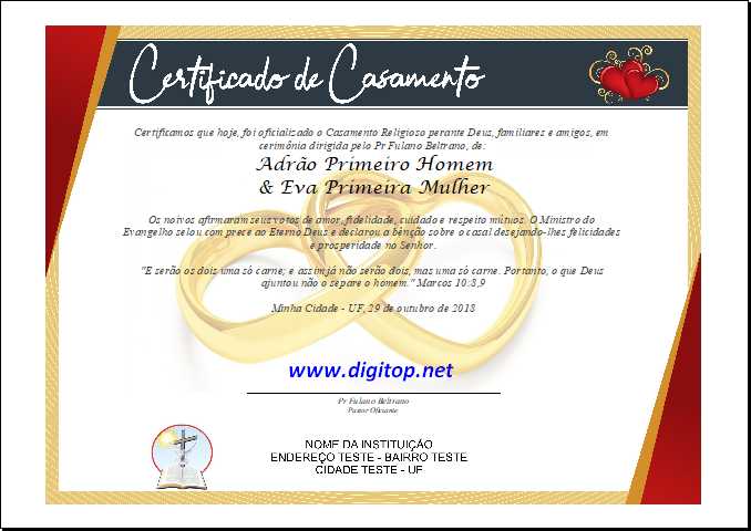 Certificado de Casamento