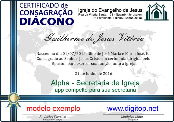 Certificado de Consagração