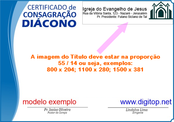 Certificado de Consagração Titulo